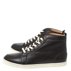 Christian Louboutin Dark Grey Leather Louis High Top Sneakers Size 41.5