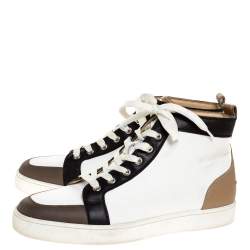 Pre Owned Christian Louboutin Multicolor Leather Rantus High Top Sneakers Size 41.5