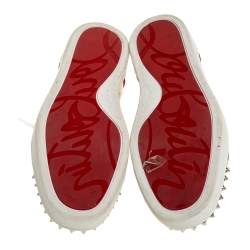Christian Louboutin Multicolor Graffiti Leather And Suede Spike Seavaste Sneakers Size 46