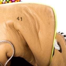 Pre Owned Christian Louboutin Multicolor Crystal Embellished Suede And Patent Leather Louis High Top Sneakers Size 41