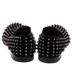 Pre Owned حذاء لوفرز كريستيان لوبوتان دانديليون سبايك سويدي أسود مقاس 42.5