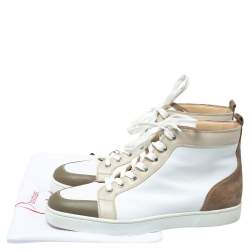 Pre Owned Christian Louboutin Multicolor Leather and Suede Rantus High Top Sneakers Size 42.5