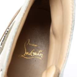 Pre Owned Christian Louboutin Multicolor Leather and Suede Rantus High Top Sneakers Size 42.5