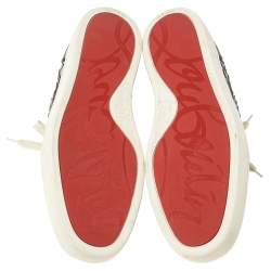 Pre Owned Christian Louboutin Blue Holographic Python Rantus Orlato High Top Sneakers Size 42.5