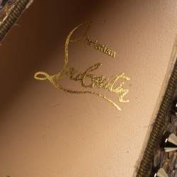 Christian Louboutin Metalic Gold Python Pik Boat Slip On Sneakers Size 43.5