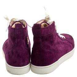 Pre Owned Christian Louboutin Purple Suede High Top Sneakers Size 40