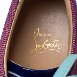 مملوكة مسبقًا Christian Louboutin Multicolor Mesh And Leather AC Viera Spiked Orlato Low Top Sneakers Size 39.5