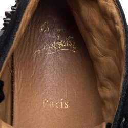 مملوكة مسبقًا Christian Louboutin Black Suede Multi Level Spiked Pik Pik Louis High Top Sneakers Size 43