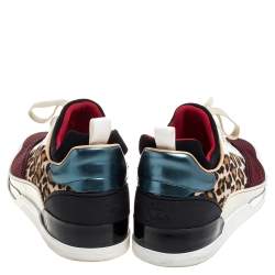Christian Louboutin Multicolor Leather and Fabric Aurelien Low Top Sneakers Size 45.5