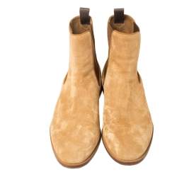 Christian Louboutin Beige Suede Chelsea Roadie Boots Size 42
