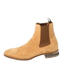 Christian Louboutin Beige Suede Chelsea Roadie Boots Size 42