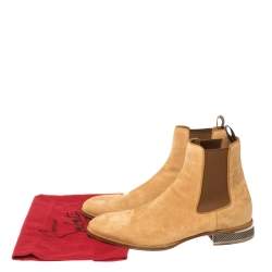 Christian Louboutin Beige Suede Chelsea Roadie Boots Size 42