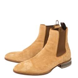 Christian Louboutin Beige Suede Chelsea Roadie Boots Size 42