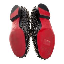 Christian Louboutin Black Patent Leather Rollerboy Spike Loafers Size 40