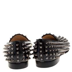 Christian Louboutin Black Patent Leather Rollerboy Spike Loafers Size 40