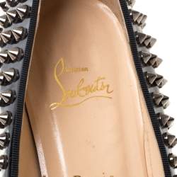 Christian Louboutin Black Patent Leather Rollerboy Spike Loafers Size 40