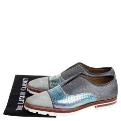 Christian Louboutin Multicolor Leather And Glitter Fabric Cap Toe Oxfords Size 42
