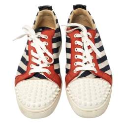 Pre Owned حذاء رياضى كريستيان لوبوتان 2019 سبايكز فيرزى جونيور جلد وكانفاس متعدد الألوان مقاس 45