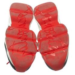 Pre Owned Christian Louboutin Neoprene And Leather Red-Runner Sneakers Size 45.5