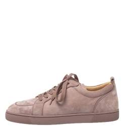 Pre Owned Christian Louboutin Pink Suede Rantulow Low Top Sneakers Size 44.5