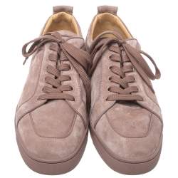 Pre Owned Christian Louboutin Pink Suede Rantulow Low Top Sneakers Size 44.5