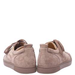 Pre Owned Christian Louboutin Pink Suede Rantulow Low Top Sneakers Size 44.5