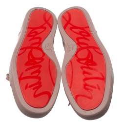 Pre Owned Christian Louboutin Pink Suede Rantulow Low Top Sneakers Size 44.5