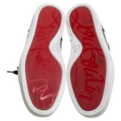 مملوكة مسبقًا حذاء رياضى كريستيان لوبوتان منخفض من أعلى رنتوس جلد نقش تمساح أسود مقاس 43