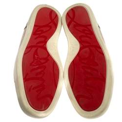 مملوكة مسبقًا Christian Louboutin Beige/Brown Canvas and Leather Rantulow Sneakers Size 42