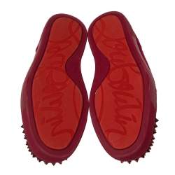 Pre Owned Christian Louboutin Burgundy Suede Louis Spikes Sneakers Size 42