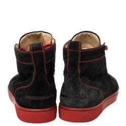 Christian Louboutin Black Suede Louis High Top Sneakers Size 42
