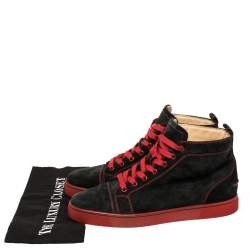 Christian Louboutin Black Suede Louis High Top Sneakers Size 42