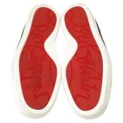 Pre Owned Christian Louboutin Grey Suede Embellished 'Ecuboat' Slip on Sneakers Size 45.5