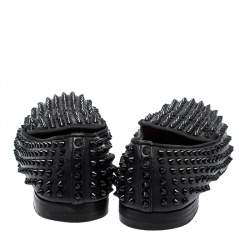 Christian Louboutin Black Leather Rollerboy Spiked Loafers Size 43.5