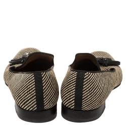 Pre Owned حذاء لوفرز كريستيان لوبوتان شراشيب داندليون كانفاس لونين مقاس 44