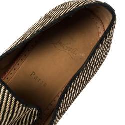 Pre Owned حذاء لوفرز كريستيان لوبوتان شراشيب داندليون كانفاس لونين مقاس 44