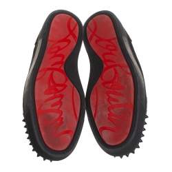 Pre Owned Christian Louboutin Black Suede Louis Junior Spikes Low Top Sneakers Size 43