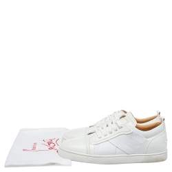 Christain Louboutin White Leather And Fabric Elastikid Sneakers Size 42