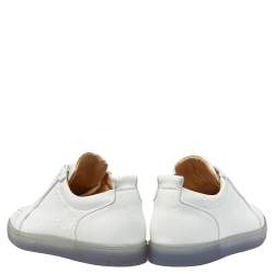 Pre Owned Christian Louboutin White Leather Rantulow Sneakers Size 42