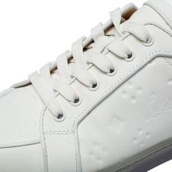 Pre Owned Christian Louboutin White Leather Rantulow Sneakers Size 42