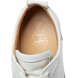 Pre Owned Christian Louboutin White Leather Rantulow Sneakers Size 42