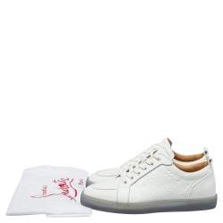 Pre Owned Christian Louboutin White Leather Rantulow Sneakers Size 42