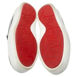 Pre Owned Christian Louboutin Black Patent Leather Paqueboat Slip On Sneakers Size 45