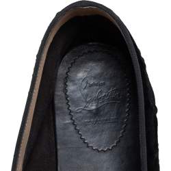 Christian Louboutin Black Velvet Bow Slip On Espadrilles Size 43