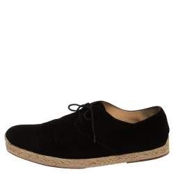 Christian Louboutin Black Suede Lace Up Espadrilles Size 43