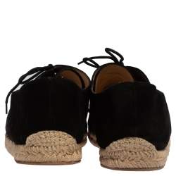 Christian Louboutin Black Suede Lace Up Espadrilles Size 43