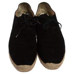 Christian Louboutin Black Suede Lace Up Espadrilles Size 43