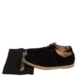 Christian Louboutin Black Suede Lace Up Espadrilles Size 43