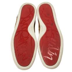 Pre Owned Christian Louboutin Black/Brown Suede And Leather Bubble High Top Sneakers Size 41.5