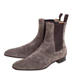 Christian Louboutin Grey Suede Samson Chelsea Boot Size 41